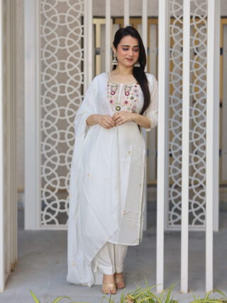 White Premium Silk Suit