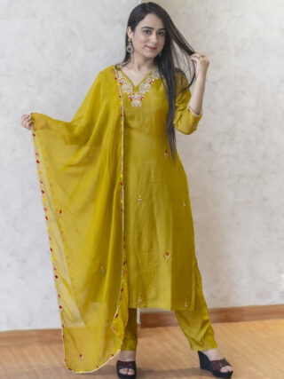 Bronze yellow dola silk