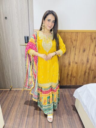 Yellow "Sunflower" Sharara Set