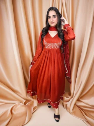 Rust Sitara Anarkali