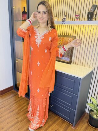 Orange sharara set