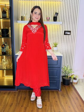 Crepe Silk Aline Suit
