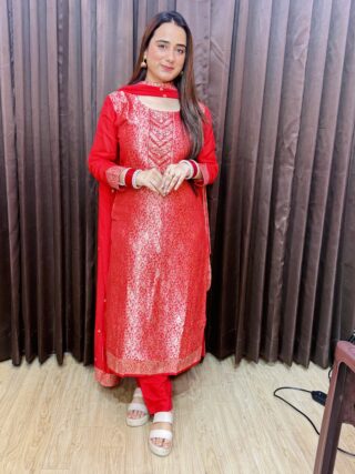 Red banarasi suit “Kyra”