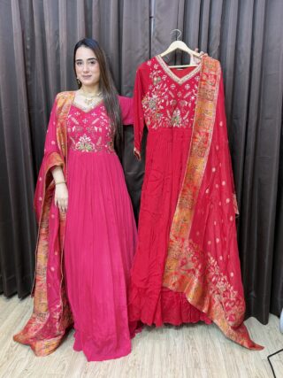 Our “Mastani” pink and red gown